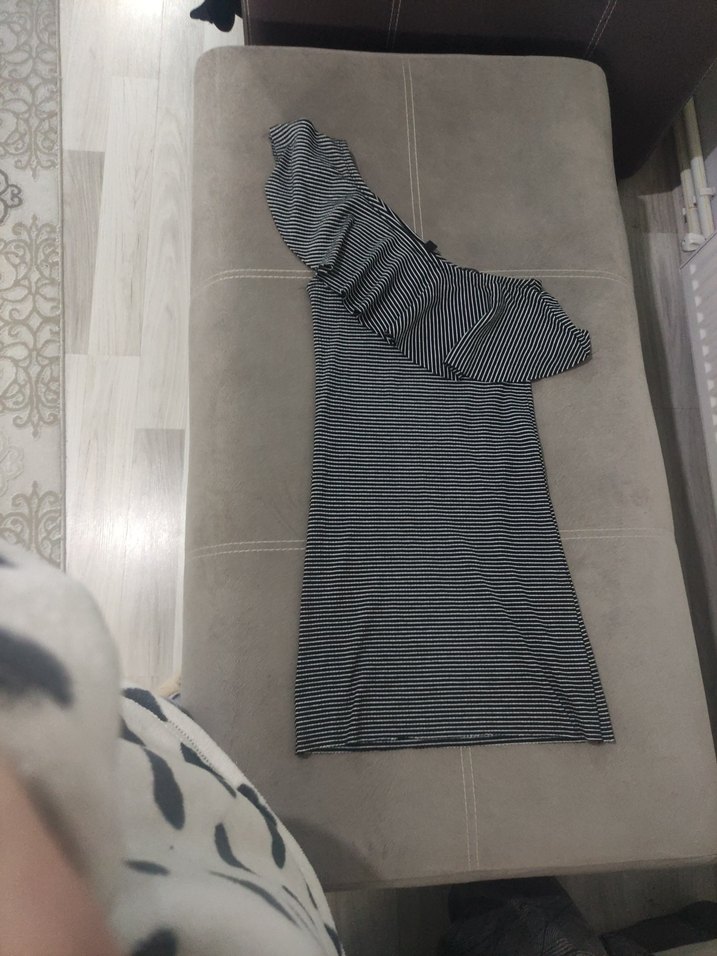 Tek omuz silim fit elbise - Görsel 5