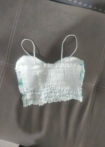 Dantel Detaylı Beyaz Mini Büstiyer - Görsel 2