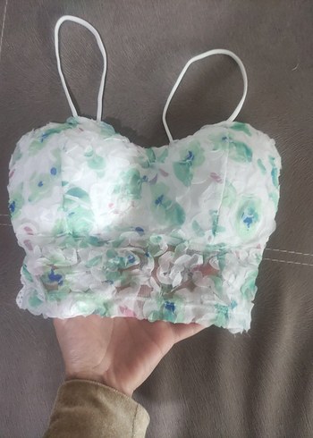 Dantel Detaylı Beyaz Mini Büstiyer - Görsel 3