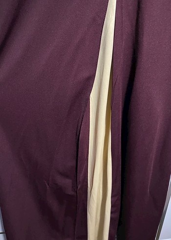 Bordo Uzun Kollu Nakışlı Kadın Abiye - Görsel 2