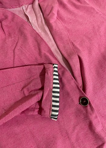 Pembe Düğmeli Kadın Blazer Ceket - Görsel 2