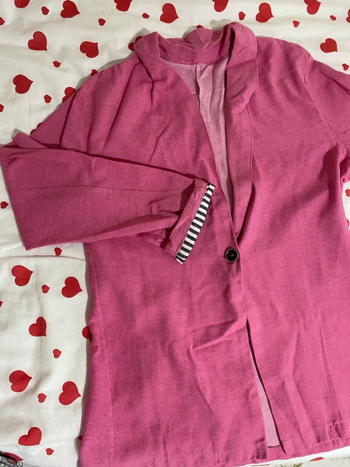 Pembe Düğmeli Kadın Blazer Ceket - Görsel 3