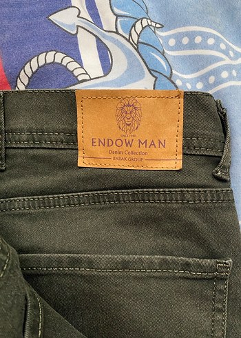 Erkek haki yeşil kot Pantolon - Görsel 2