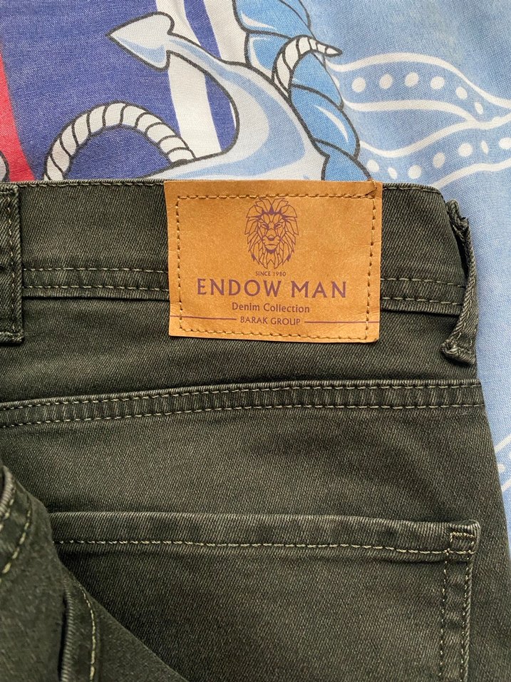 Erkek haki yeşil kot Pantolon - Görsel 2