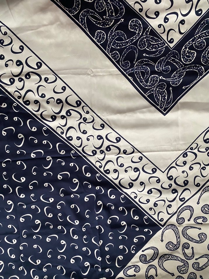 Beyaz Bohem Tarzlı İpek Kadın Eşarp seti - Görsel 3