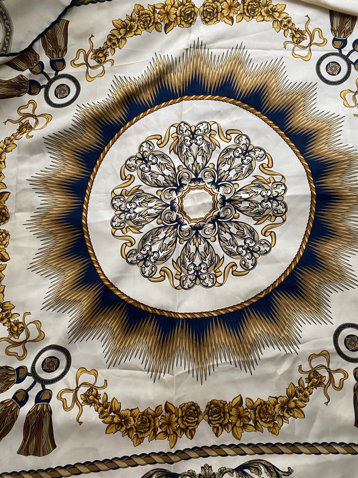 Beyaz Bohem Tarzlı İpek Kadın Eşarp seti - Görsel 2