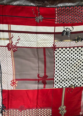 Kadın Çok Renkli İpek eşarp - Görsel 3