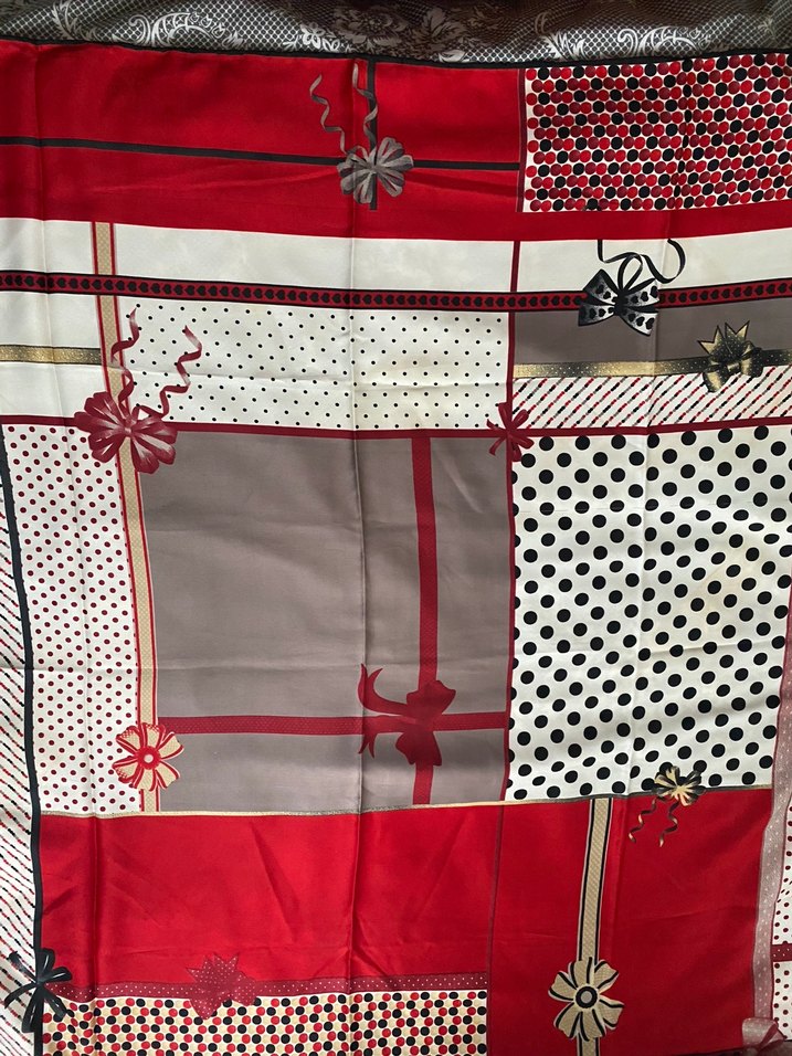 Kadın Çok Renkli İpek eşarp - Görsel 3