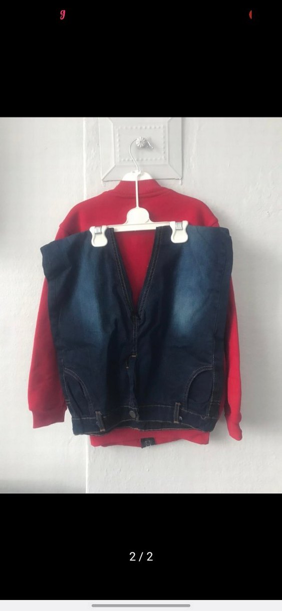 Kırmızı Erkek Çocuk Fermuarlı Sweatshirt ve Pantolon Takım - Görsel 2