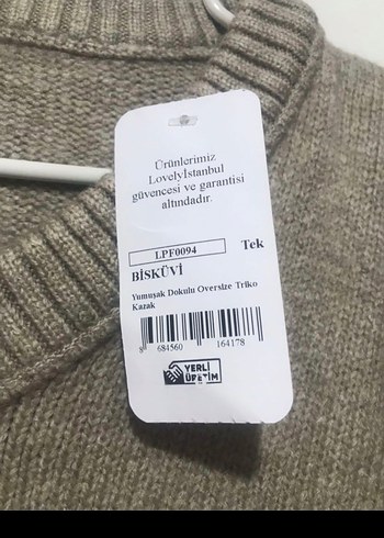 Bej Oversize V Yaka Kadın Kazak - Görsel 6