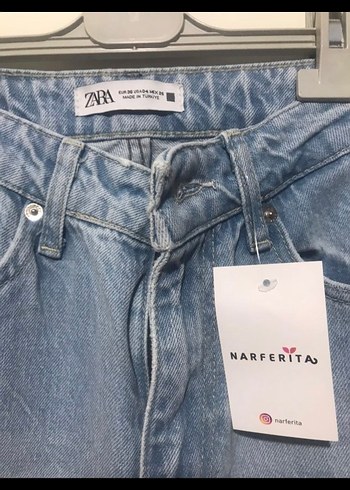 ZARA Kadın Regular Fit Midi Denim Pantolon - Görsel 2