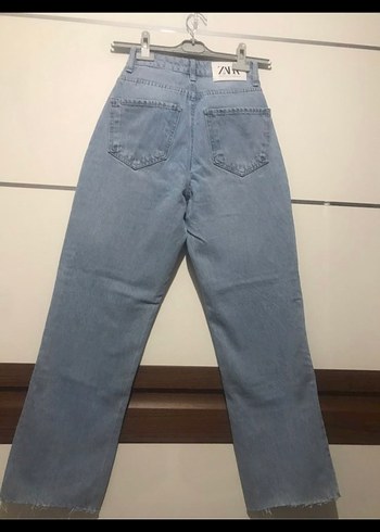 ZARA Kadın Regular Fit Midi Denim Pantolon - Görsel 3
