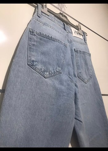 ZARA Kadın Regular Fit Midi Denim Pantolon - Görsel 4