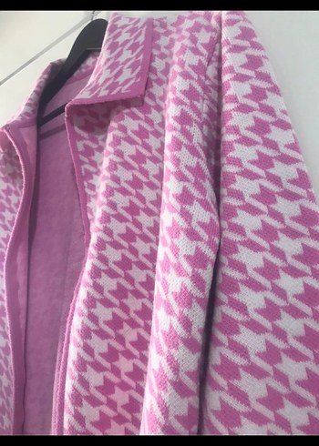 Pembe Fermuarlı Kadın Hırka - Görsel 3