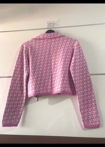 Pembe Fermuarlı Kadın Hırka - Görsel 4