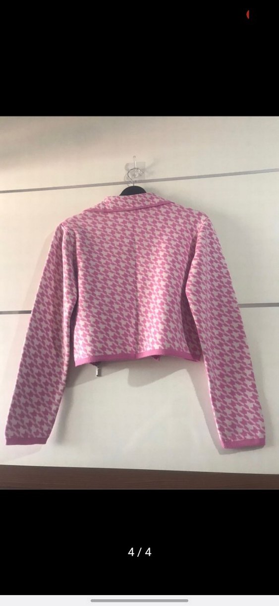 Pembe Fermuarlı Kadın Hırka - Görsel 4