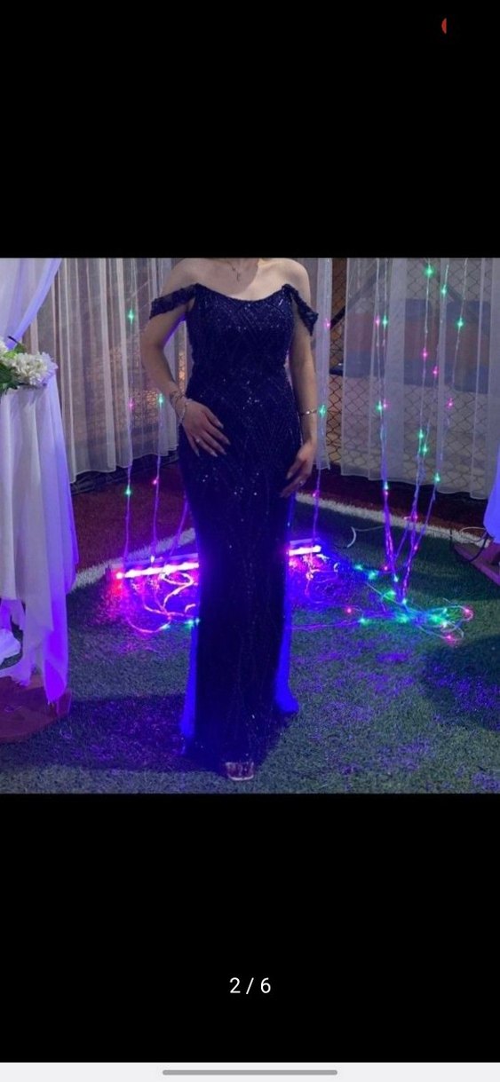 Lacivert Straplez Uzun Abiye Elbise - Görsel 2