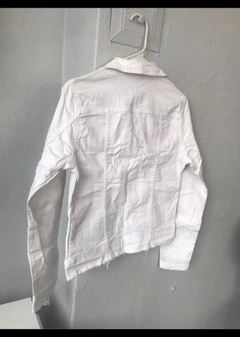 Vitrin Marka Düğmeli Beyaz Kadın Kot Ceket - Görsel 5