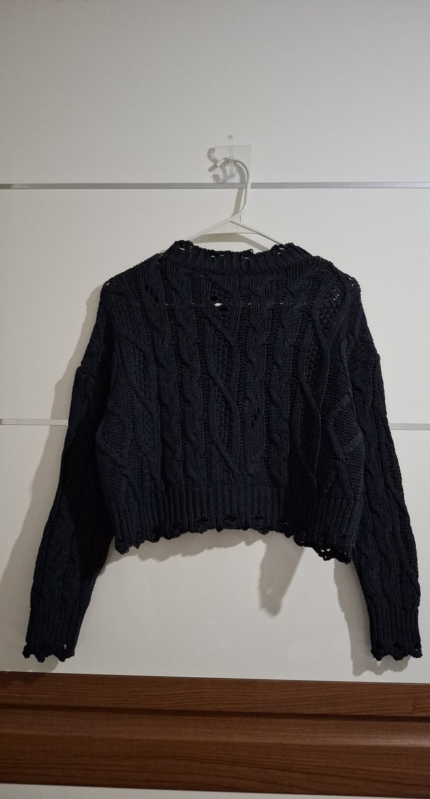 Füme Örgü Kadın Kazak - Görsel 5