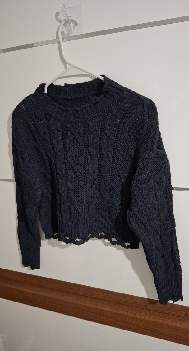 Füme Örgü Kadın Kazak - Görsel 2