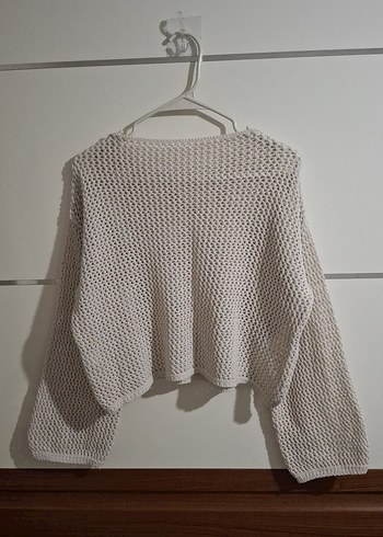 İnci Detaylı Krem Bohem Örgü Kazak - Görsel 4