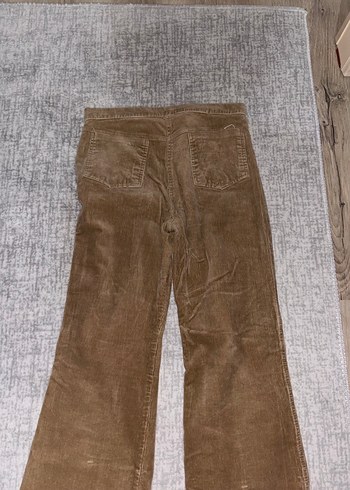 Kadın Kahverengi Süet Bol Kesim Pantolon - Görsel 2