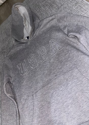 Gri Kapüşonlu Kadın Sweatshirt - Görsel 2