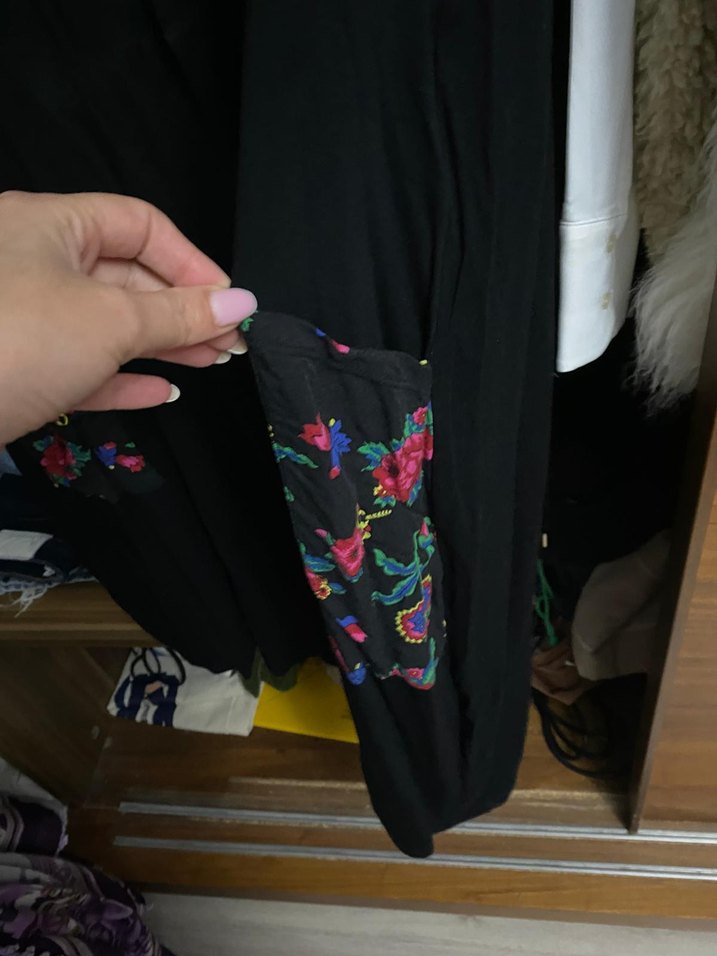 Siyah Midi  Elbise cepli - Görsel 2