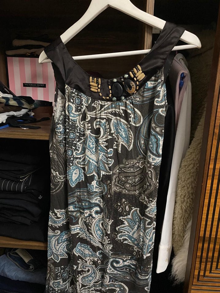 Gri Desenli elbise - Görsel 2