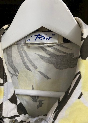 Sarı Desenli Düğmeli Kolsuz Kadın Gömlek - Görsel 3