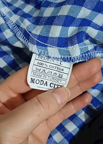 Mavi Kareli Uzun Kollu Düğmeli Gömlek - Görsel 4
