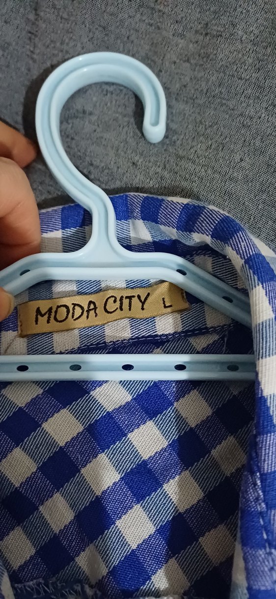 Mavi Kareli Uzun Kollu Düğmeli Gömlek - Görsel 3