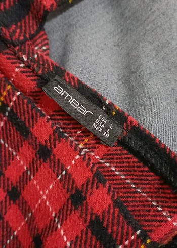 kırmızı kareli aslıkı tulum - Görsel 3