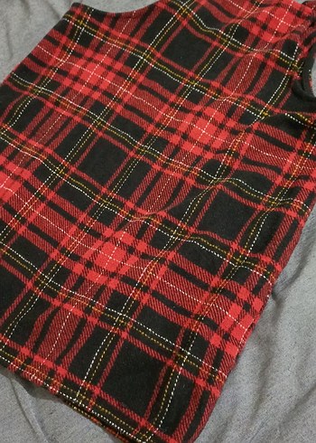 kırmızı kareli aslıkı tulum - Görsel 2