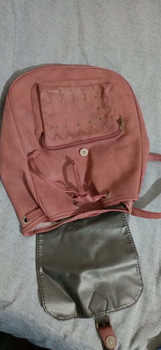 Kahverengi Deri Kadın Sırt Çantası - Görsel 3