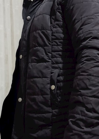 Düğmeli Siyah Kadın Kışlık Ceket - Görsel 2