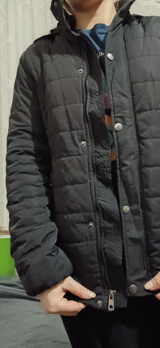 Düğmeli Siyah Kadın Kışlık Ceket - Görsel 3