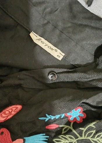 Bohem Renkli Nakışlı Kadın  bağlamalı gömlek - Görsel 3