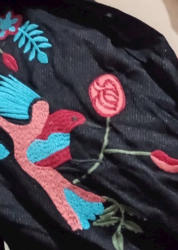 Bohem Renkli Nakışlı Kadın  bağlamalı gömlek - Görsel 2