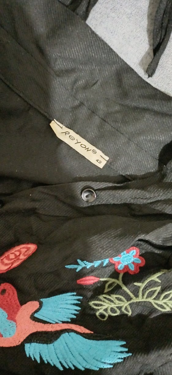 Bohem Renkli Nakışlı Kadın  bağlamalı gömlek - Görsel 3