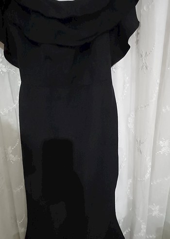 Siyah Uzun straplez Abiye Elbise balık - Görsel 2