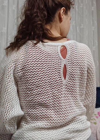 Gri Örgü Salaş Kadın Kazak - Görsel 3