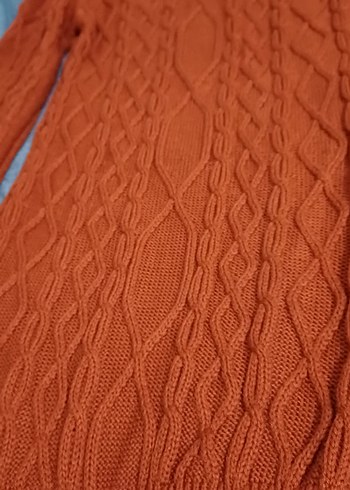 Bohem Tarz Uzun Kollu Balıkçı Yaka Triko elbise - Görsel 2