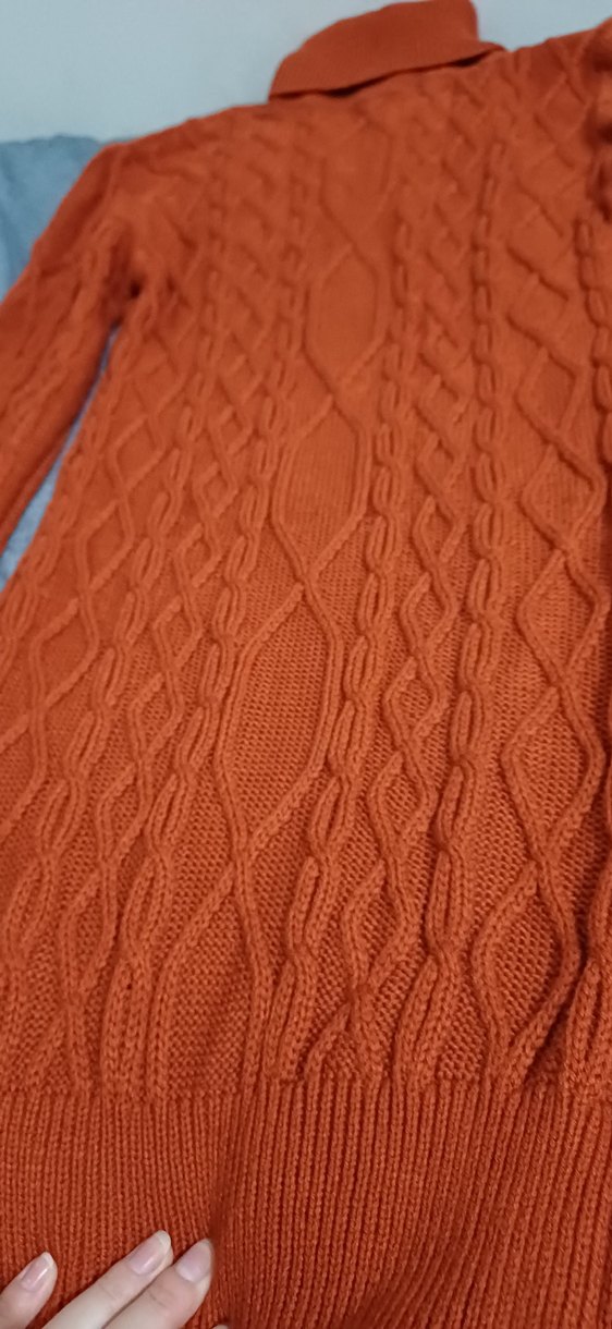 Bohem Tarz Uzun Kollu Balıkçı Yaka Triko elbise - Görsel 2