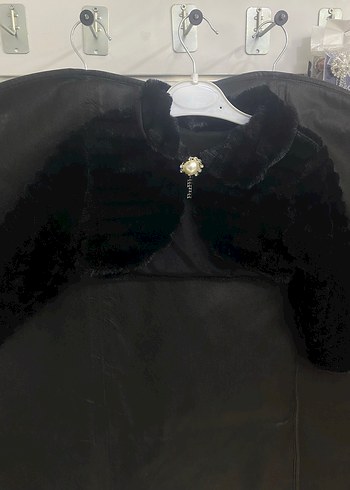 Kız Çocuk Siyah Kürk Detaylı Bolero - Görsel 2