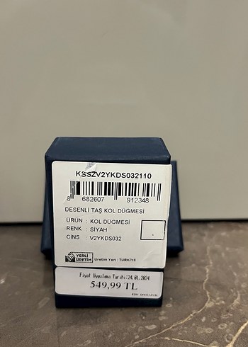 Kigili Siyah Deri Desenli Kol Düğmesi - Görsel 2