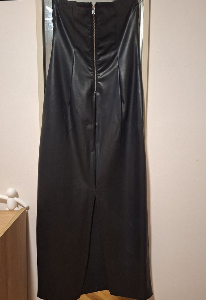 bershka deri elbise - Görsel 2