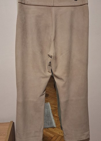 Bej Kadın Süet Kumaş Pantolon - Görsel 2