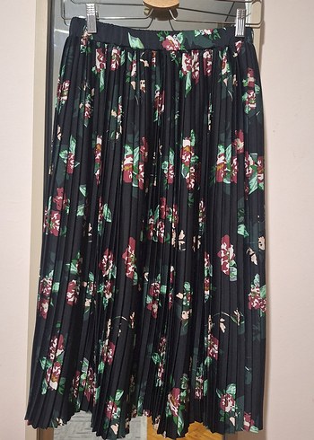 saten görünümlü pileli etek - Görsel 2