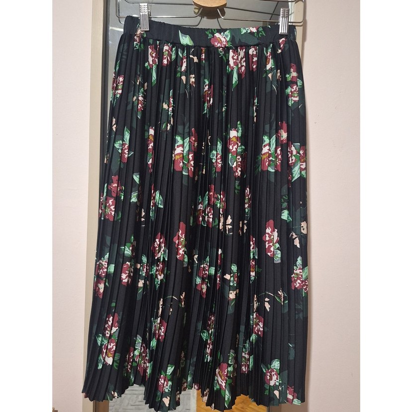 saten görünümlü pileli etek - Görsel 2